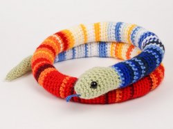 (image for) Temperature Snake amigurumi crochet pattern and workbook