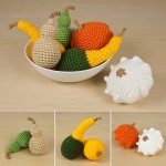 (image for) Ornamental Gourds Set 2: THREE realistic crochet patterns