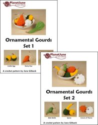 (image for) Ornamental Gourds Sets 1 & 2: SIX realistic crochet patterns