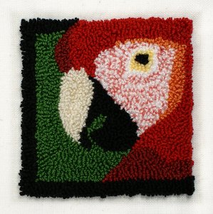 (image for) Punchneedle Embroidery Pattern: Scarlet Macaw