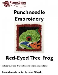 (image for) Punchneedle Embroidery Pattern: Red-Eyed Tree Frog