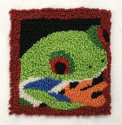 (image for) Punchneedle Embroidery Pattern: Red-Eyed Tree Frog