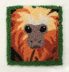 (image for) Punchneedle Embroidery Pattern: Golden Lion Tamarin