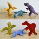 (image for) Dinosaurs Sets 2 & 2X - SIX amigurumi crochet patterns