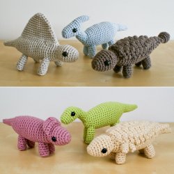 (image for) Dinosaurs Sets 3 & 3X - SIX amigurumi crochet patterns