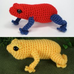 (image for) Poison Dart Frog & Singing Frog - TWO amigurumi crochet patterns