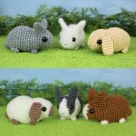 (image for) Baby Bunnies 1 & 2 - SIX amigurumi bunny crochet patterns