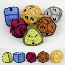 (image for) Polyhedral Balls & Gaming Dice - SIX crochet patterns