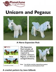 (image for) Horse, Unicorn and Pegasus - THREE amigurumi crochet patterns