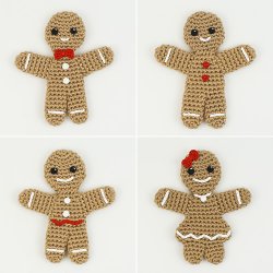 (image for) Gingerbread Family - TWO amigurumi crochet patterns