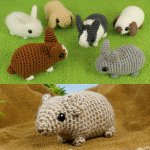 (image for) Baby Bunnies 1 & 2 and Pika - SEVEN amigurumi crochet patterns