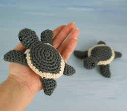 (image for) Baby Sea Turtle Collection and Appliques: EIGHT crochet patterns