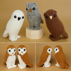 (image for) Owl Collection & Barn Owl - FOUR amigurumi crochet patterns