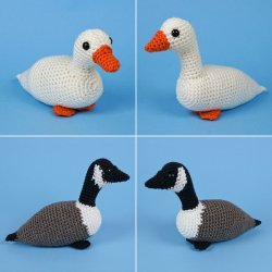 (image for) Duck and Goose & Canada Goose amigurumi crochet patterns