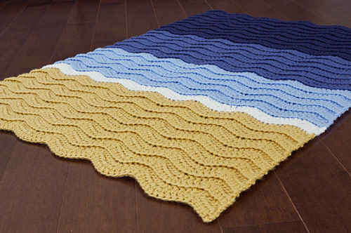(image for) Turtle Beach Blanket (Classic Blue Version) afghan crochet pattern - Click Image to Close