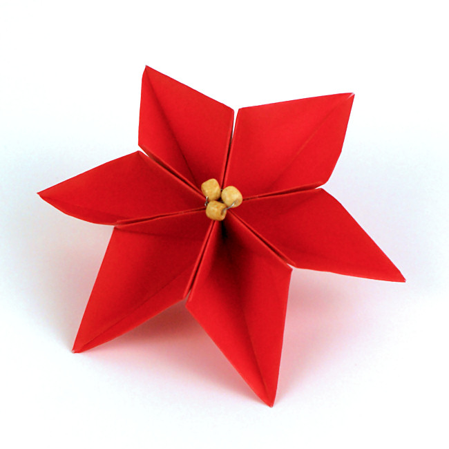 (image for) Origami Poinsettia DONATIONWARE craft tutorial - Click Image to Close