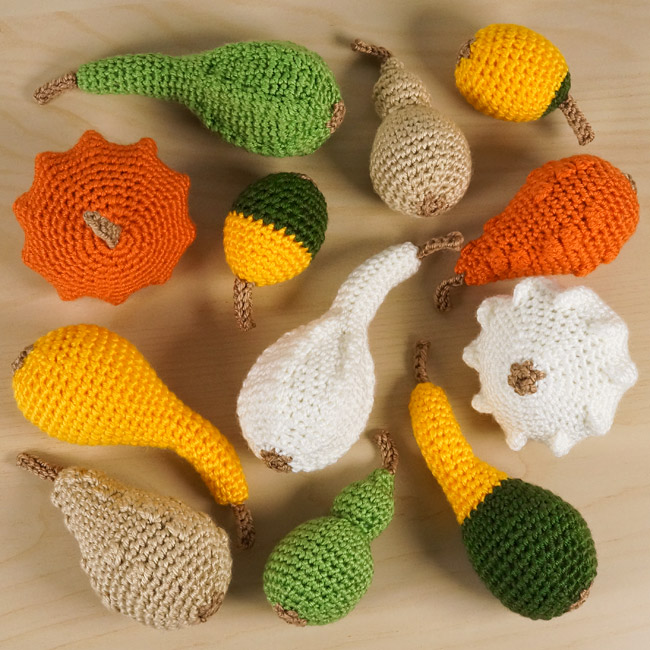 (image for) Ornamental Gourds Sets 1 & 2: SIX realistic crochet patterns - Click Image to Close