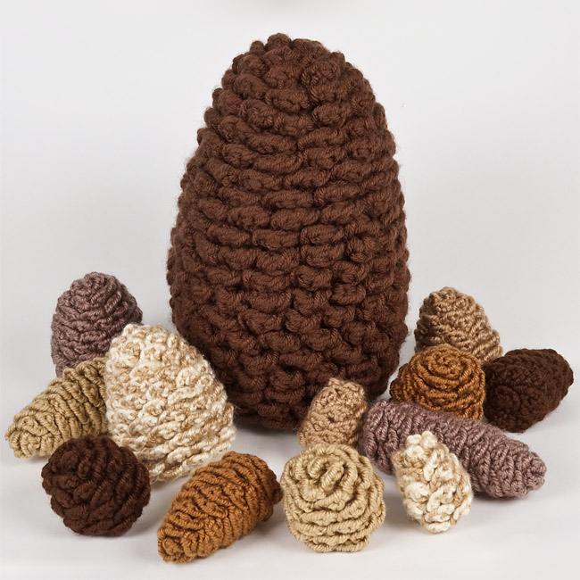 (image for) Pine Cone Collection & Giant Pine Cone - SEVEN crochet patterns - Click Image to Close